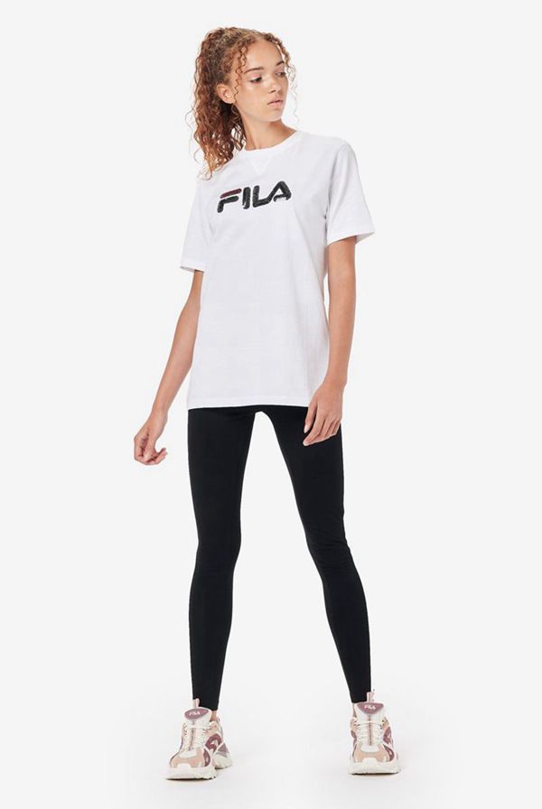 Camisetas Manga Corta Fila Mujer Blancas - Lucinda S/S Sequin Logo - España 354761DFT